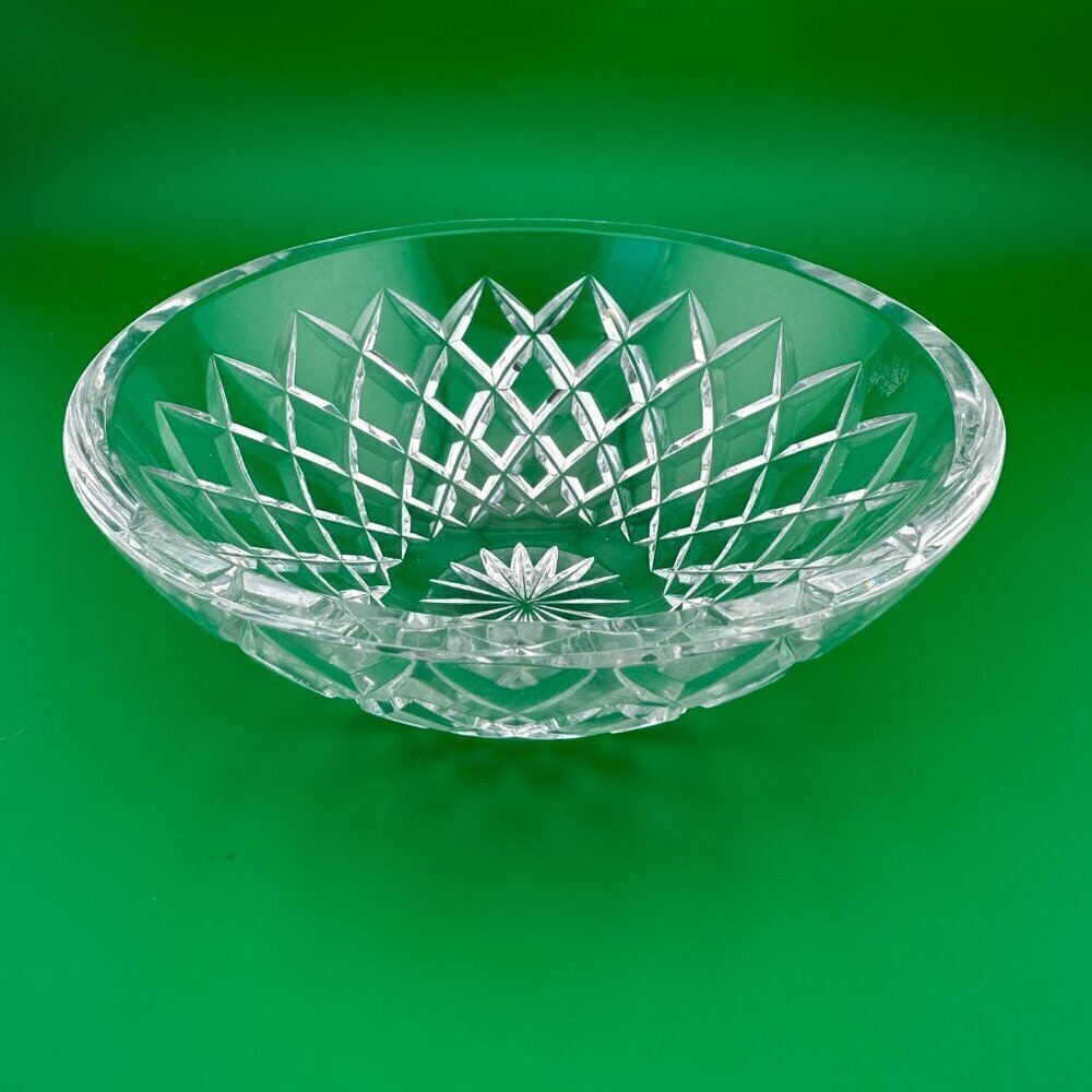 CESKCI CRYSTAL GLASS 6" DIAMONT CUT CLEAR CANDY BOWL, POLAND